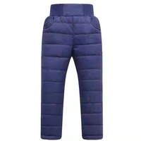 Casual Girl Boy Winter Pants Cotton Padded Thick Warm Trousers Waterproof Ski Bootcuts Elastic High Waisted Baby Kid Leggings 5