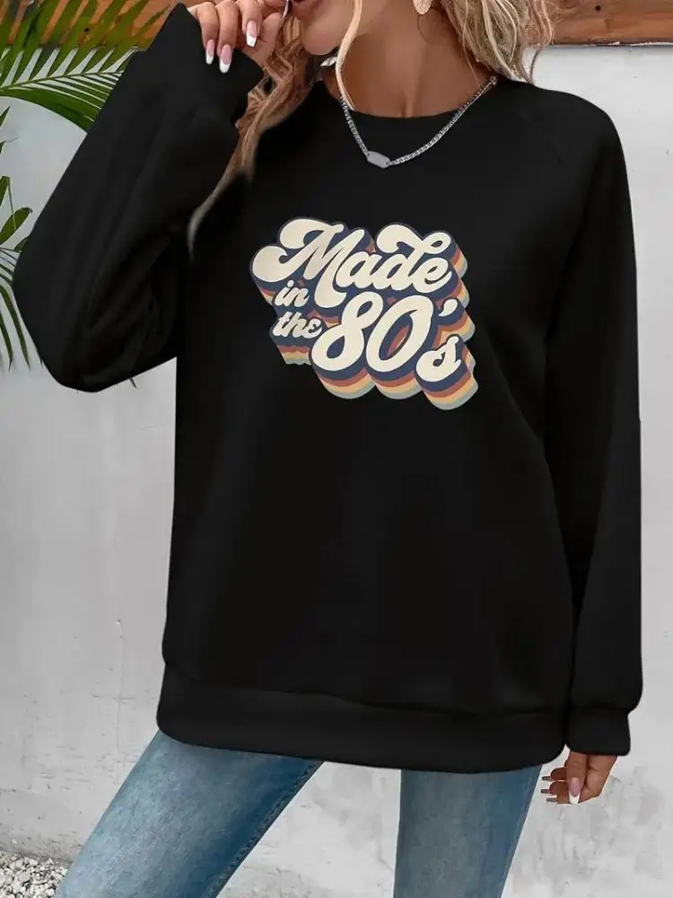 Letter Graphic Long Sleeved Sweatshirt Comstylish Soft Hoodies Double Sleeve Pullover Print Fall Outfits for Women