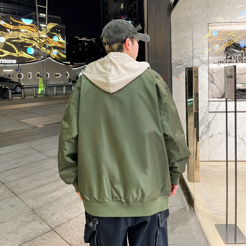 8XL Jacket Men's Fake Two-piece Large Size Casual Jacket Spring Trendy All-match Casual Couple's Oversize