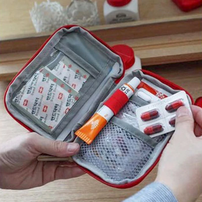 Mini Portable Medicine Bag Travel First Aid Kit Storage Survival Box Outdoor...