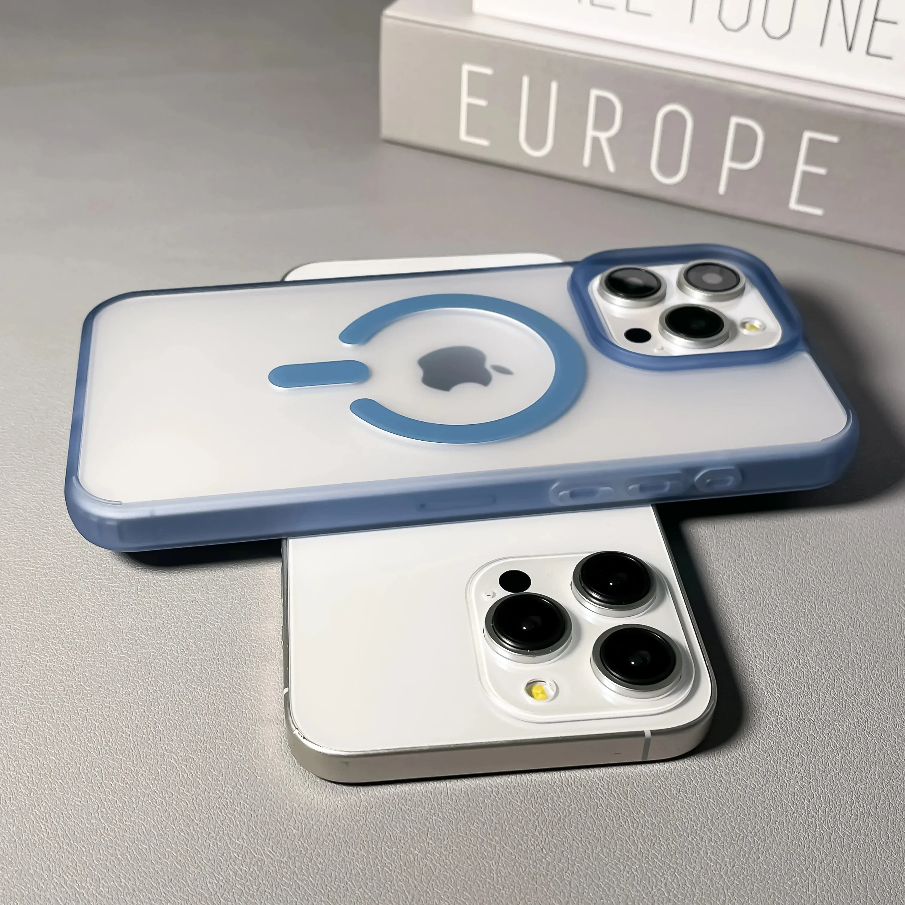 Luxury Matte Magnetic Wireless Charging Case - Clear Shockproof Bumper Cover