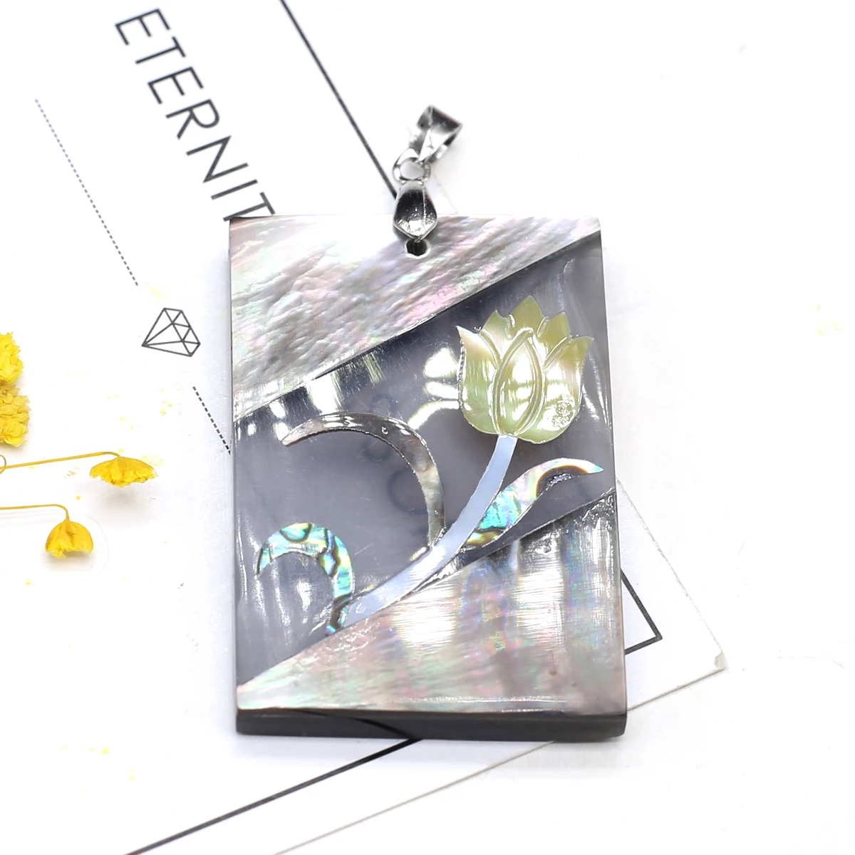 

Подвеска из натуральной перламутровой ракушки, прямоугольная форма, Женское Ожерелье, подарки Вечерние