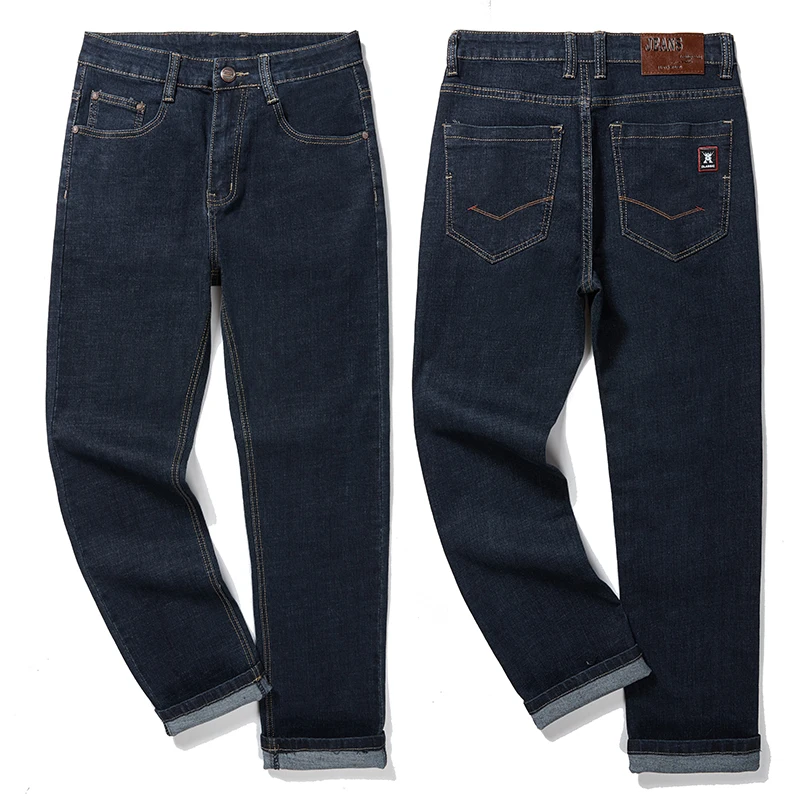 Plus Size 42 44 46 48 50 52 Men's Classic Black Jeans Business Casual Straight Loose Denim Stretch Jeans Male Brand Trousers 6