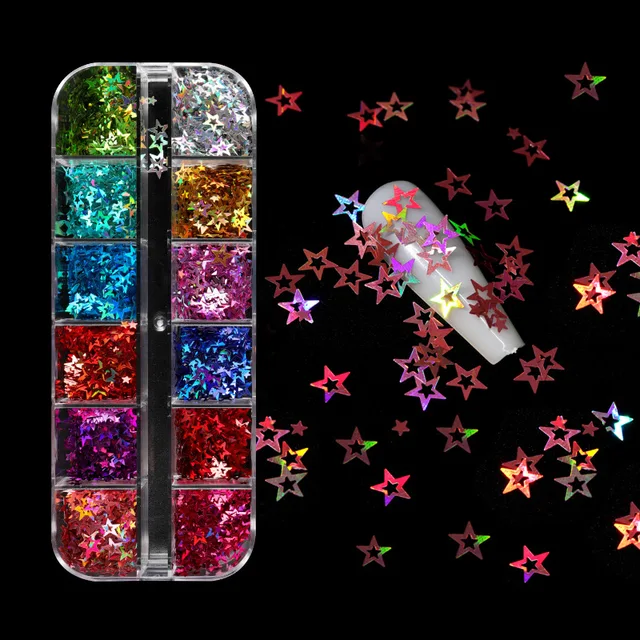 Holographic Butterfly  Heart Multi Shape  Laser Symphony Butterfly Sequins 3D Colorful Sequins Manicure  Nail Art Decoration MJLP-023