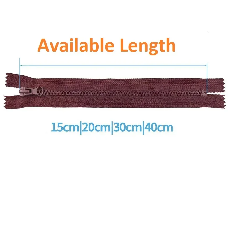 Durable Resin Zipper for Crafting and Sewing Projects, 2-Pack