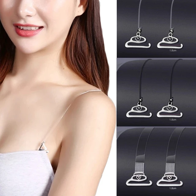 Invisible Metal Transparent Bra Straps Elastic Silicone Adjustable Shoulder Bra  Straps Pair for Bras for Girls Anti-Slip Traceless Women for off-Neck  Underwear Accessories