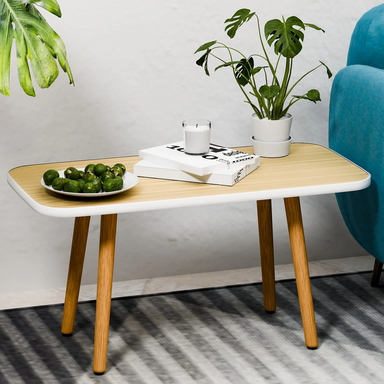 Modern Home living room coffee table small apartment dining table simple Nordic small rental sofa side