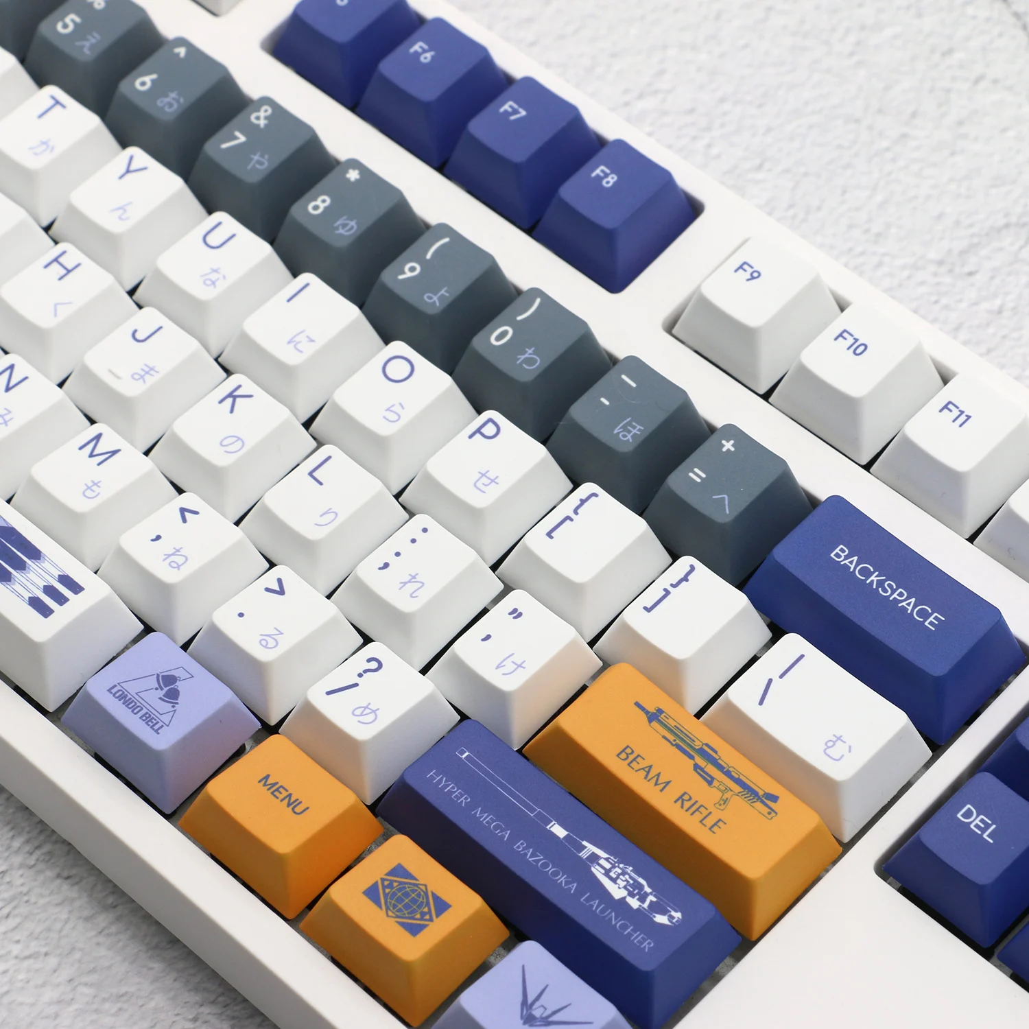 Oi-ge Gundam Tema Estilo Pbt Key Cap Perfil Cereja para Interruptor mx Teclado Mecânico Jogo Faça Você Mesmo Presentes Personalizados Conjunto de 136 Chaves - Imagem 2