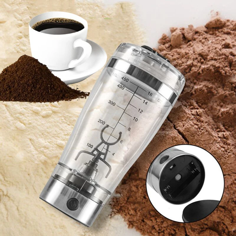 Protein Powder Mixer Shaker Cup Electric Portable For Coffee Free With Usb  Rechargeable 1200mah,bla