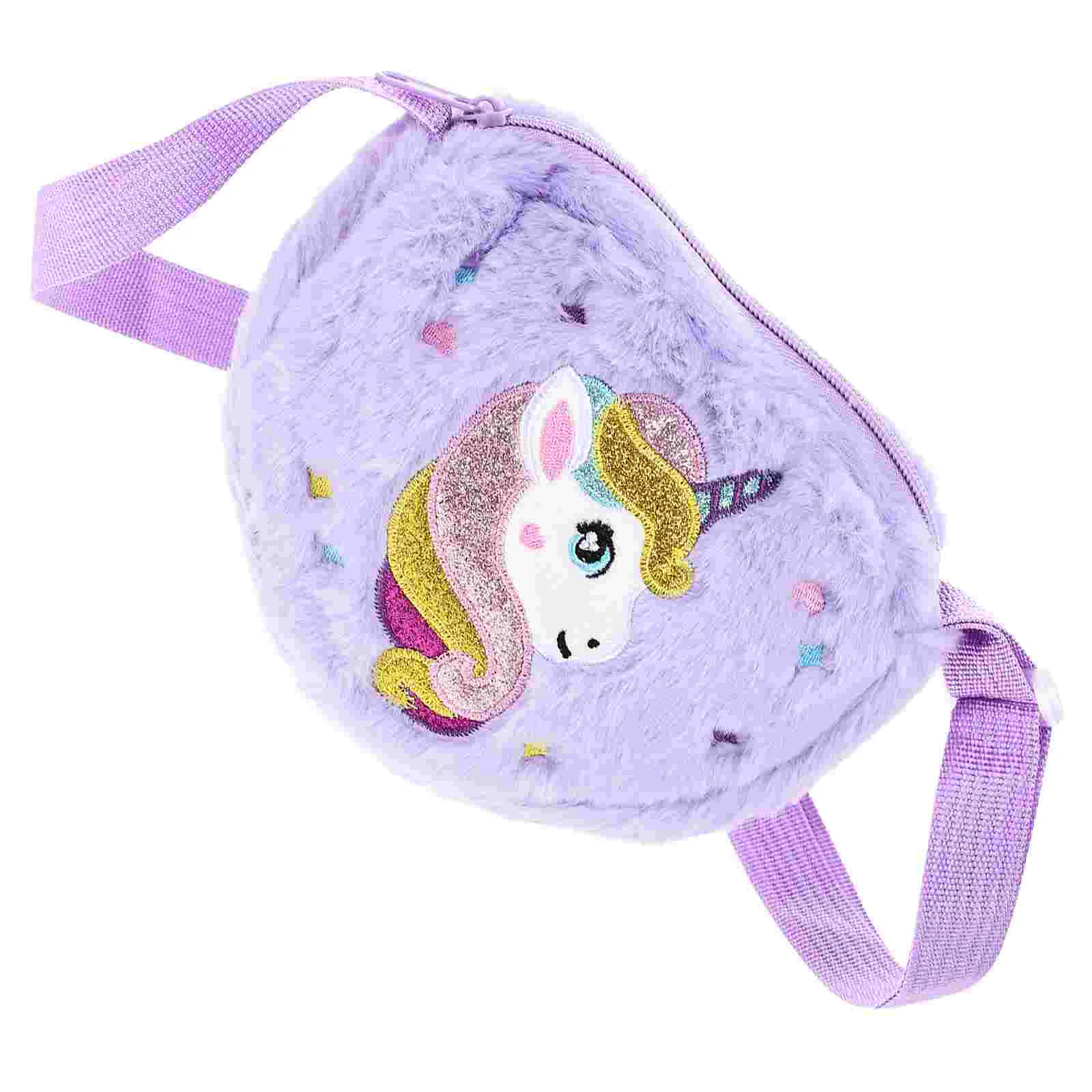 

Unicorn Plush Bag Cute Shape Shoulder Bag Cartoon Plush Bag for Little Girls
