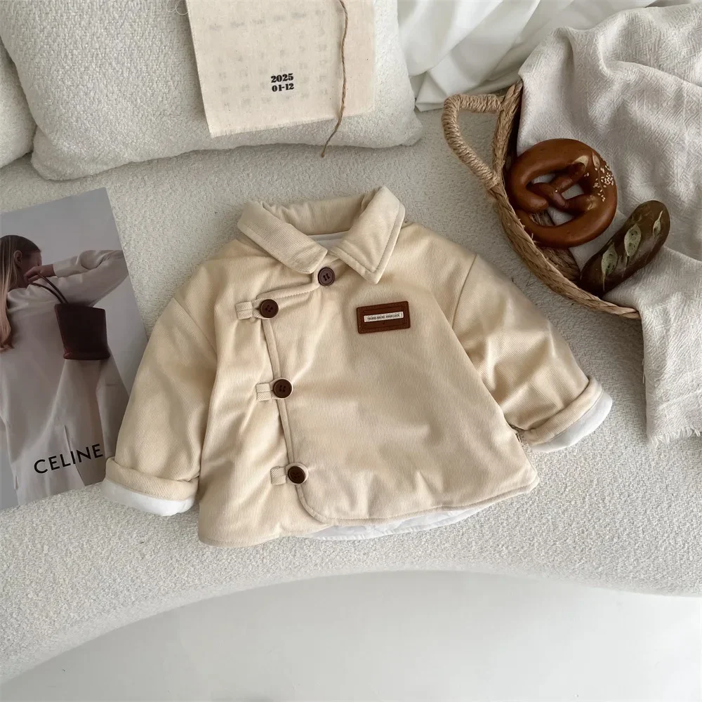 Winter New in Kids Baby Boy Fashion Thicken Warm Fashion Top Coat , Toddler Infant Corduroy Jacket 3M-3Y