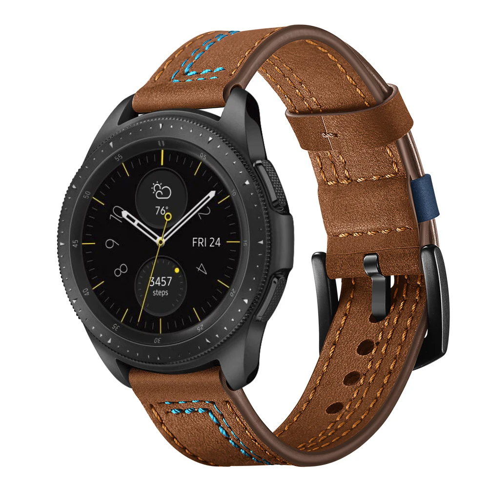 22mm 20mm Leather strap For Samsung Galaxy Watch 3/4 Gear S3/Active 2/Huawei Watch 3/GT2 Sports Bracelet Correa For Amazfit GTR