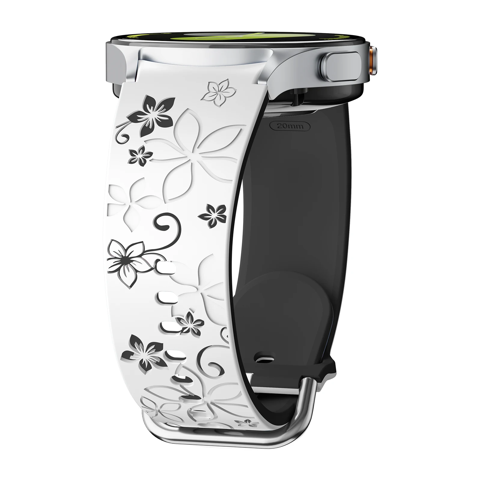 Engraved Silicone Sport Strap - No Gaps Design, Universally Adjustable