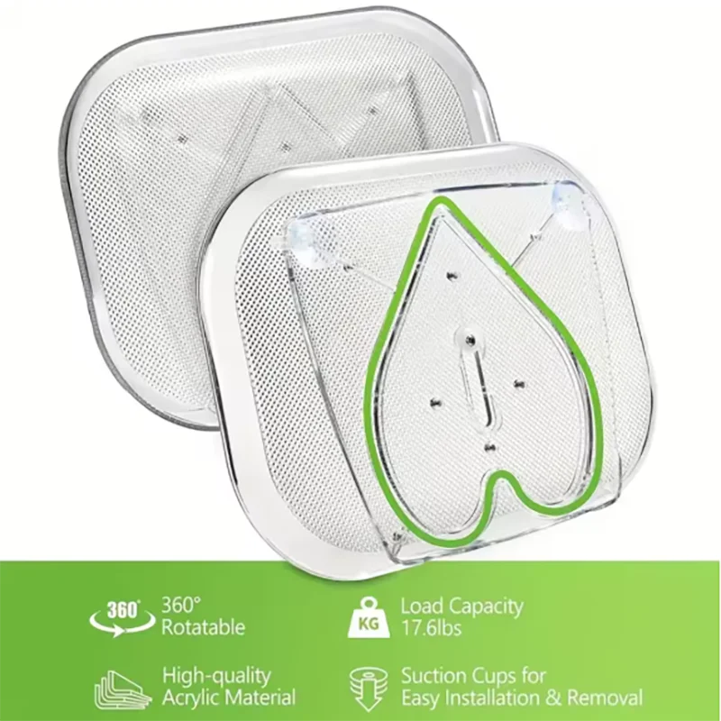 1 Piece Storage Tray, 360-Degree Refrigerator Storage Rotating Tray, Used for Kitchen Spice Jars and Sundry Storage Turntable