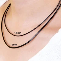 Collier en cuir noir ciré pour hommes et femmes, 3mm, 60cm, 70cm, ras du cou tressé, connecteurs de tubes en acier inoxydable, fermoir 5