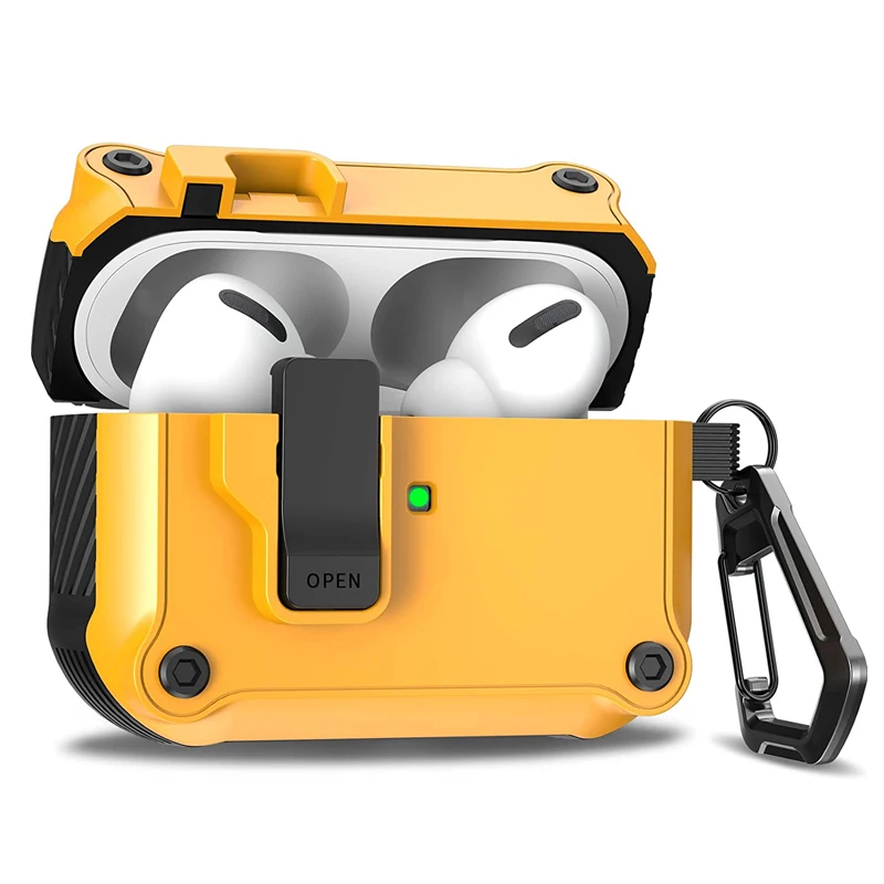 Shockproof Security Lock Cover with Hook for Wireless Earbuds Case