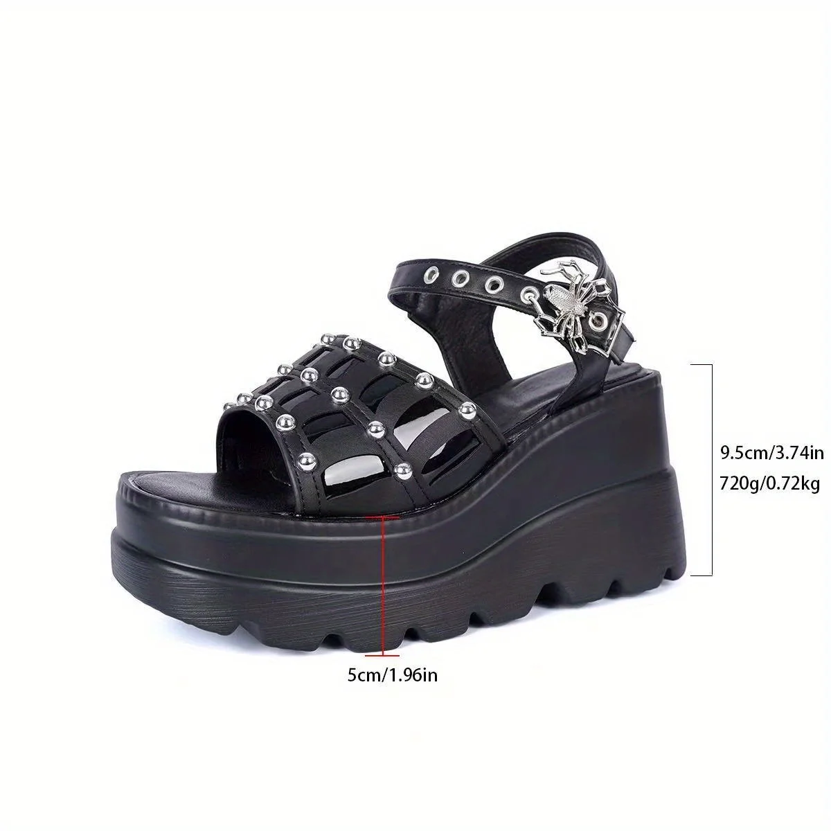 Fashion Accessories Buckle Decorative Women's Platform Sandals - Stylish Black Mary Jane Platform Shoes for Casual Wear