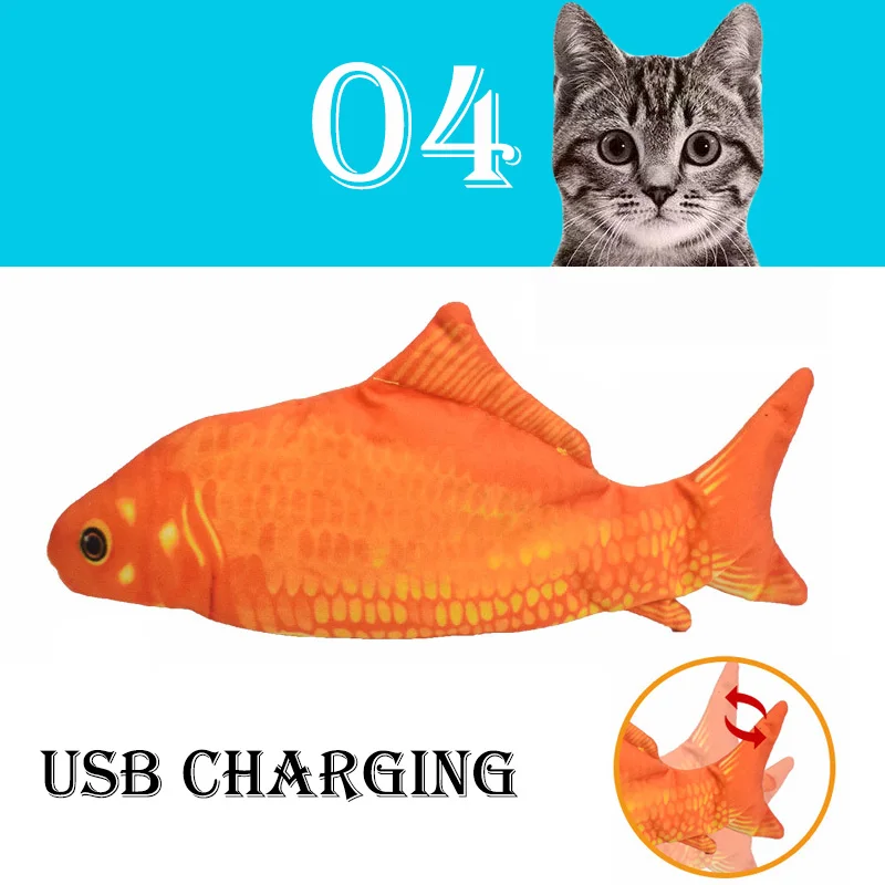 Toys For Cats Interactive Electronic Fish Shape Cat Toy Electric USB Charging Simulation Fish Toys Playing Supplies Pet supplies 