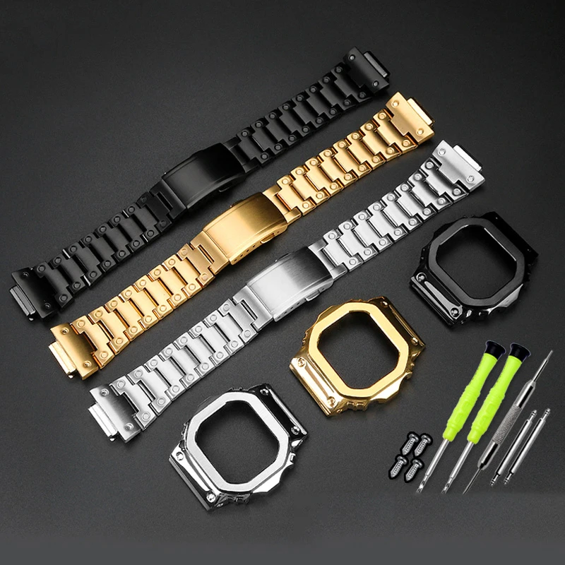 

For G-SHOCK Casio DW5600 GW-B5600 GWM5610 Modified Precision Steel Metal Case wristband Bracelet case Stainless Steel Watchband