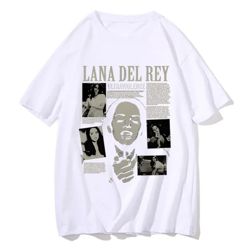 Singer Lana Del Rey Print T Shirt Men Women Fashion Hip Hop Streetwear Harajuku Short Sleeve Plus Size T Shirt Unisex Top 2
