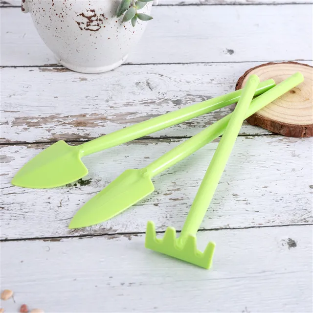 3Db Mini Műanyag Cserepes Zöld Növények Lapát Gereblye Kapa Zamatos Otthoni Vetőmag Szerszámok Menta Ön Öntözési Tálca Moha Henger - Image 6