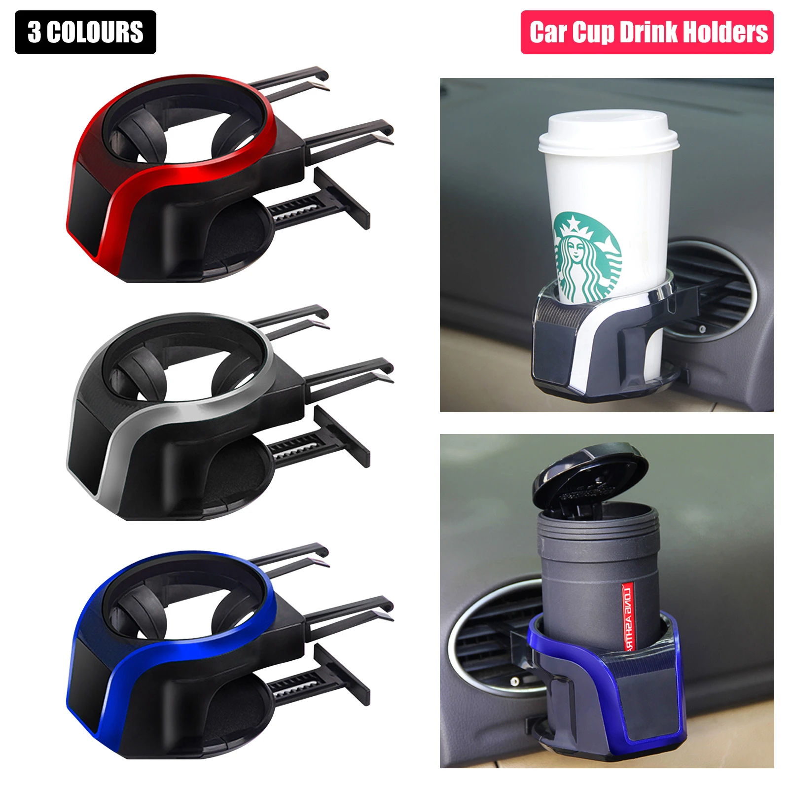 Car Air Conditioning Vent Cup Drink Holders Vehicle Mounted