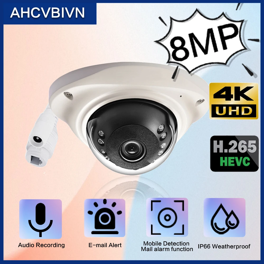Ultra High Definition 4K 8Mp Motion Detection Monitoraggio Video Di Sicurezza Dispositivo Impermeabile Esterno Dome Poe Ip Camera Infrared
