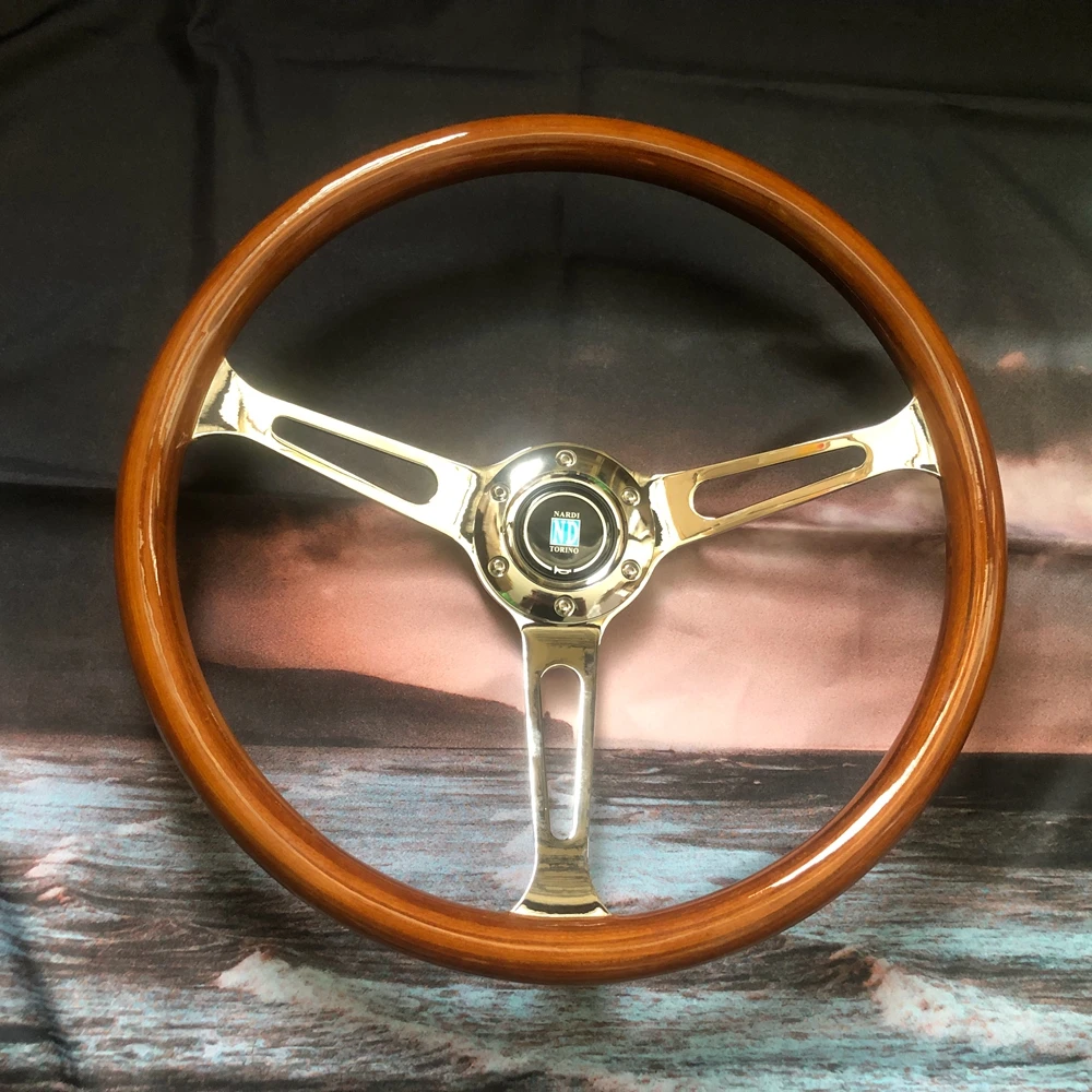 

380MM 15Inch Universal Classic Nardi Wood Steering Wheel Racing ND Wood Steering Wheels Volantes For Volvo Toyota VW Honda BMW