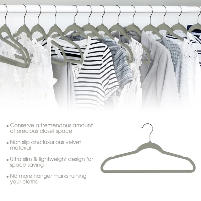 White Velvet Non-Slip Suit Hanger (50-Pack)