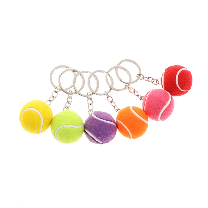 1PC Tennis Ball Key Chain Metal Keychain Car Key Chain Ring sports chain pendant Sport Ball Club Souvenir Teenager Fan Gift tennis ball keychain