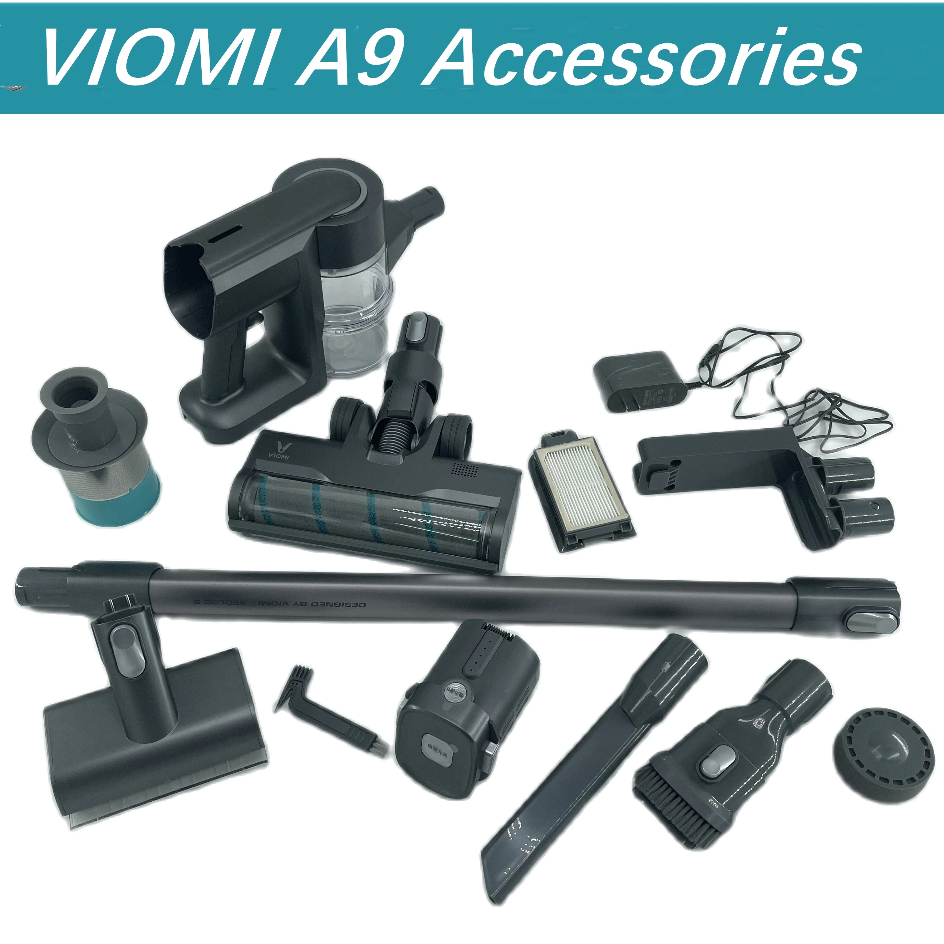 

Original VIOMI A9 Handheld Cordless Vacuum Cleaner Roller Brush Charger HEPA Filter Dust Collector Mite Removal Accessorie