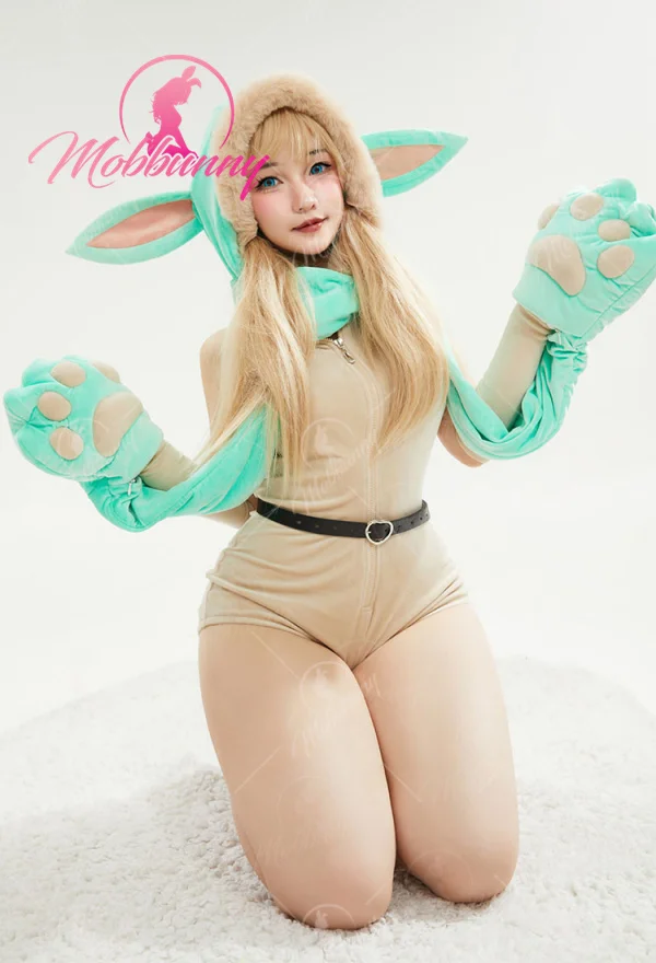 Mobbunny Kawaii Pajama Set For Women - Fluffy Top & Panty With Skirt & Choker, Cute Flannel Sleepwear