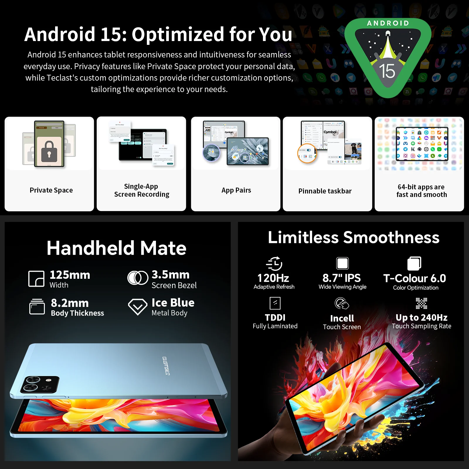 Teclast T50 Mini Android 15 Tablet 8.7