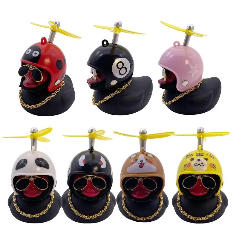 

Ducks for Cars With Helmet Propeller Hat Duck Toy Car Ornaments Mini Rubber duck Dashboard Decorations Broken Wind Pendant,Ducks