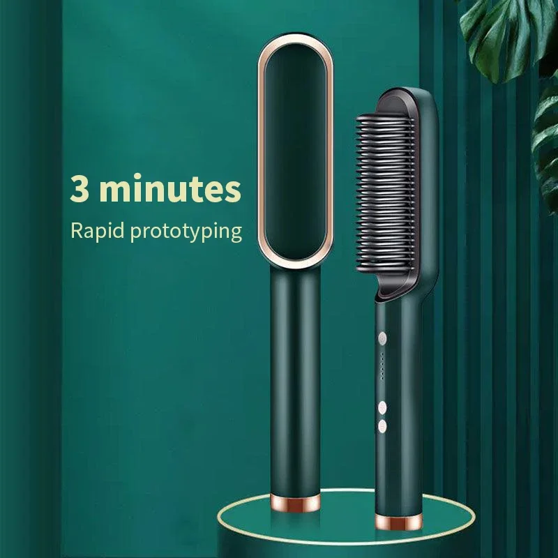 Hot Air Hair Brush Comb Straightening Dryer Hot Brush Flat Iron Hair Straightener Ceramic Electric Heat Comb Styler Tool
