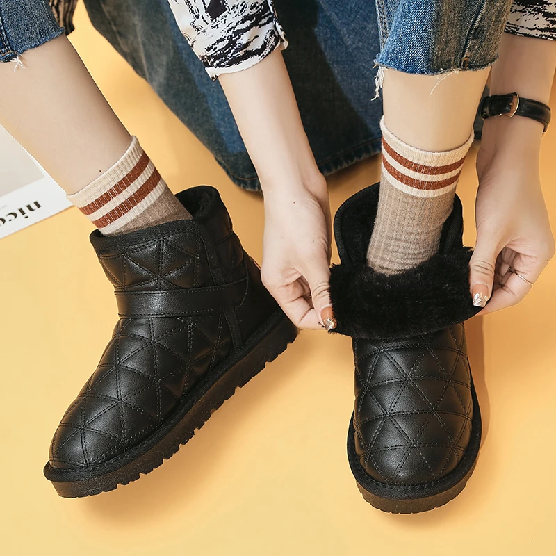 

Зимние ботинки, Модные ботильоны, женские ботинки на платформе, флисовые утепленные удобные нескользящие ботинки, женские ботинки, зимняя обувь