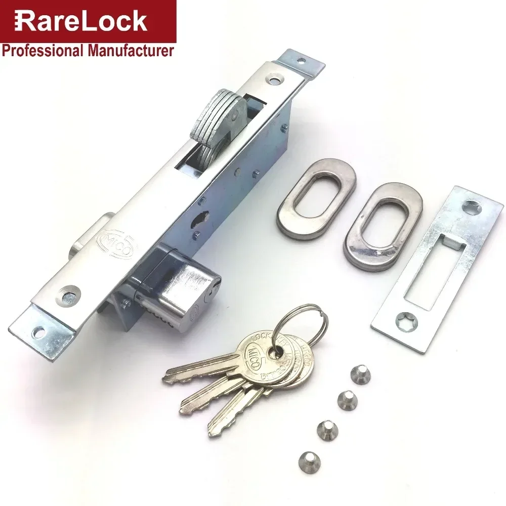 Sliding Door Lock with 3 keys for Bedroom Bathroom Accessory DIY Home Hardware Rarelock A