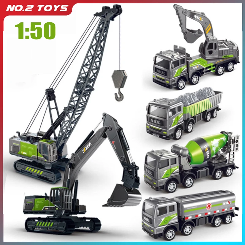 1:50 High Quality Simulation Truck Excavator Crane Engineering Vehicle Diecasts Model Toys for Boys Children Toy Gift Home Decor