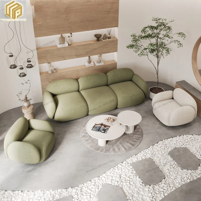 

Cream Style Beauty Salon Homestay Hotel Leisure Area Reception Negotiation Small Unit Sofa