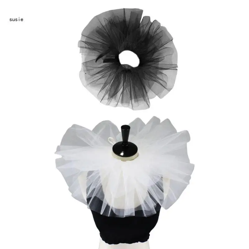 

X7YA Vintage Mesh Neck Ruff Tulle Ruffle Collar Halloween Cosplay Choker