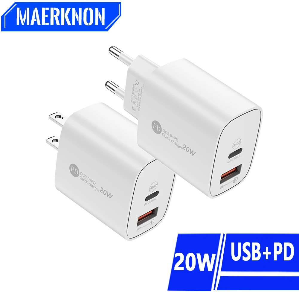 Зарядное устройство PD с портом USB Type-C и поддержкой быстрой зарядки, 20 Вт