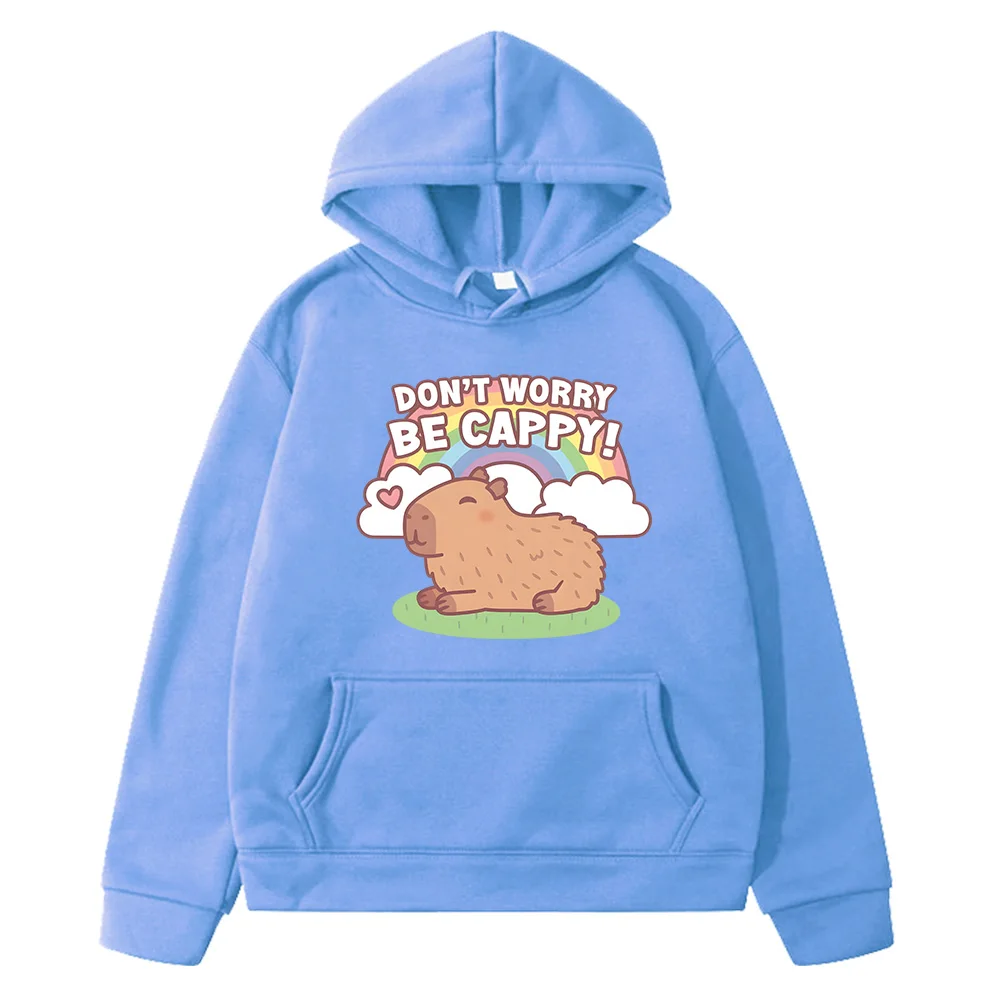 

Cute Capybara Don't Worry Be Cappy Aesthetic Graphic Kawaii Kids Hoodies Unisex Autumn Winter Harajuku Hooded Sweatshirts Y2k