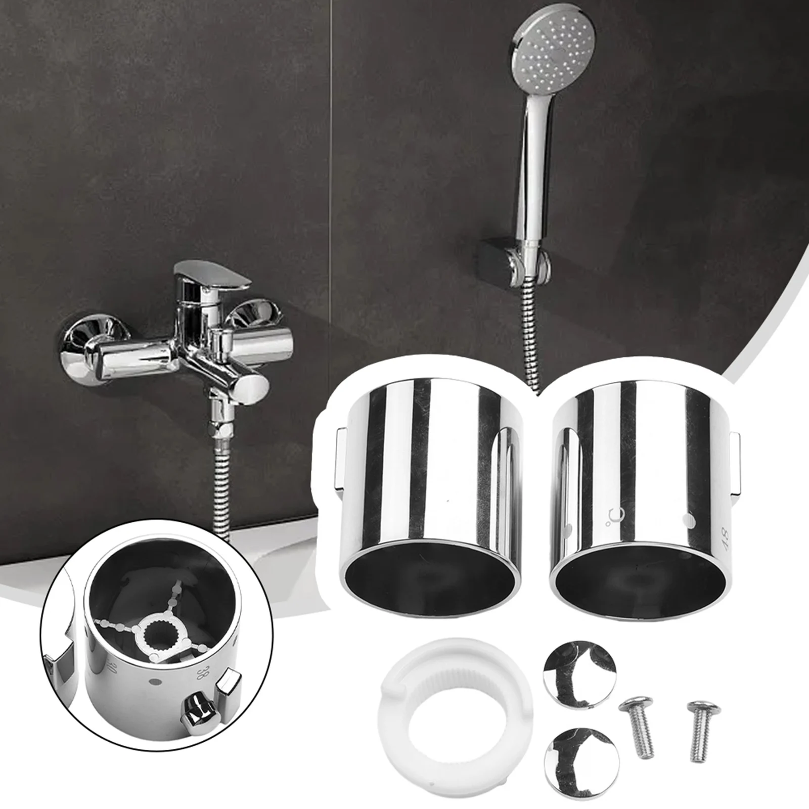 

Temperature Control Knob Handles For SMA Thermostatic Mirror Stop Ring 1pair 42.5mm Control Handle High Quality