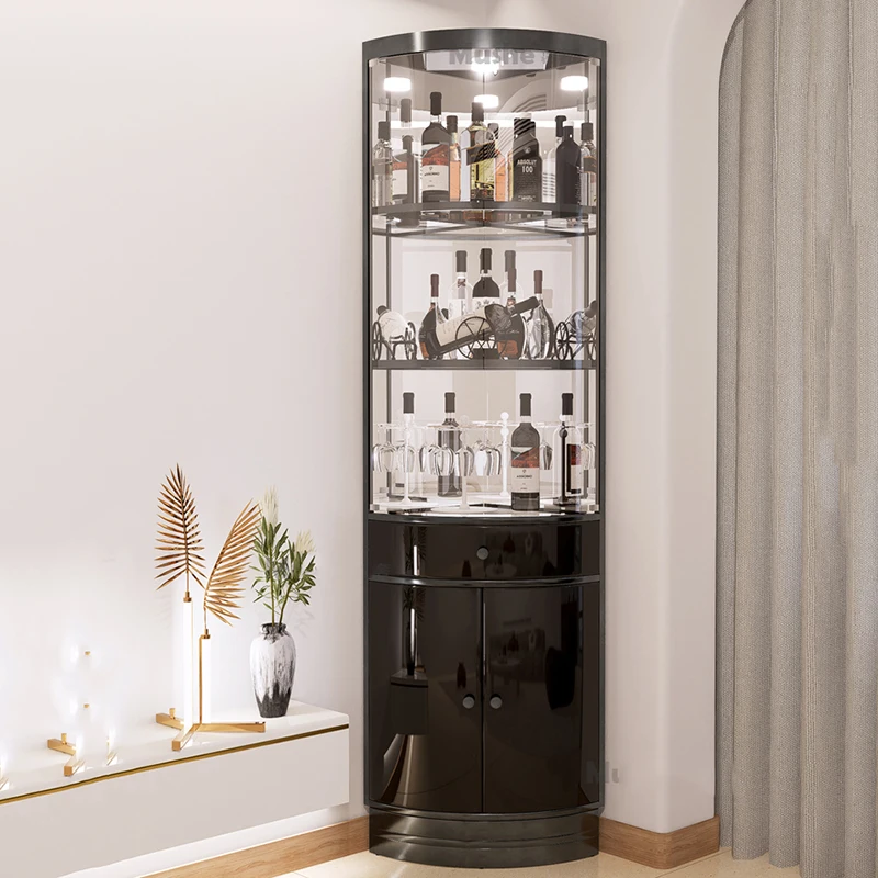 Showcase Corner Display Cabinet Coffee Shelves Decoration Home Bar Cabinet Open Storage Witryna Szafka Szklana Bar Furniture