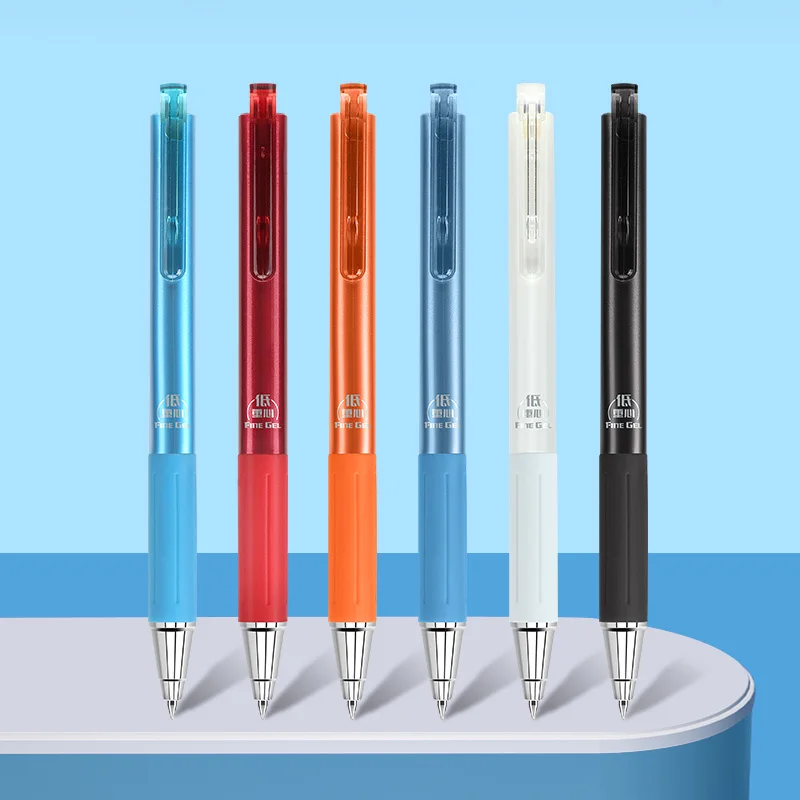 BAOKE PC5168 0.5mm Retractable Gel Pen Colorful Smooth Pen 12pcs