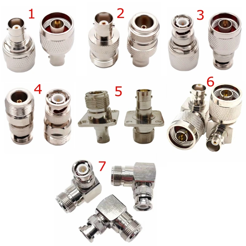 n para q9 Bnc Macho Plug & Fêmea Jack Conector Reto n para Bnc Mael Fêmea Coaxial n para Bnc Rftest Conversor de Bronze Peças L16
