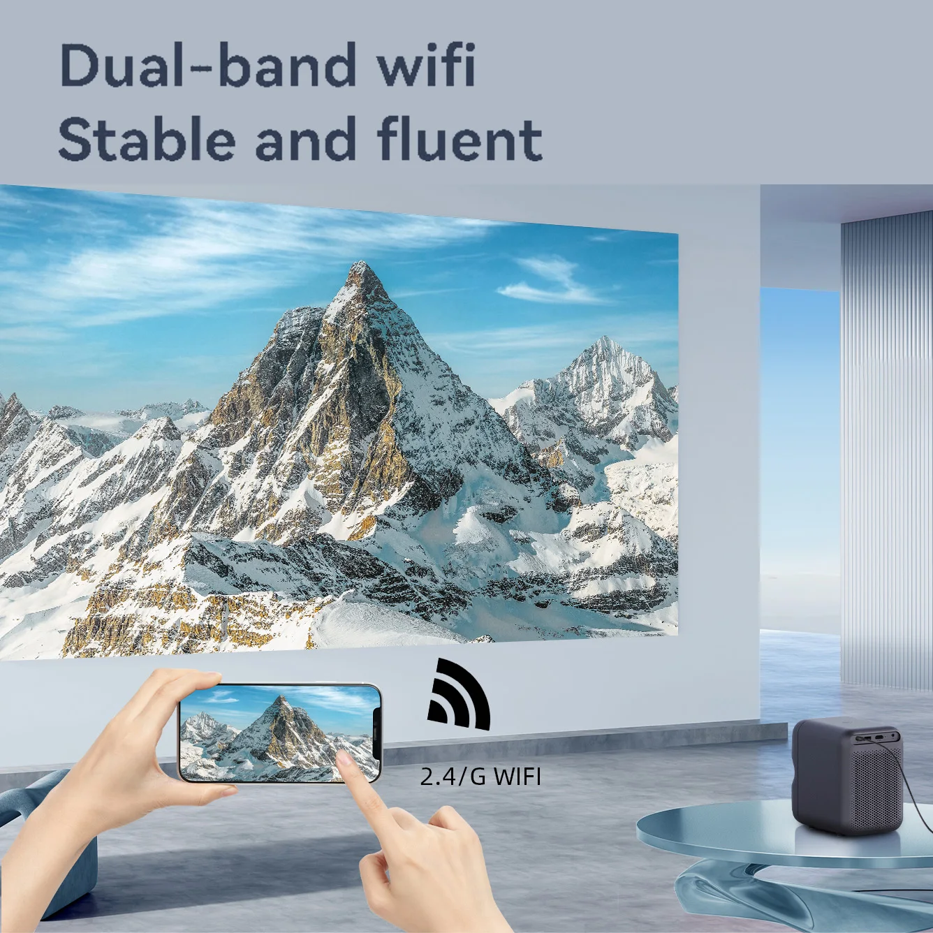 Wanbo TT Projector 1080P Netflix Portable Mini 4K Dolby Home Theater Auto Focus 650ANSI with 5G WiFi HDR 10 Linux System Beamer