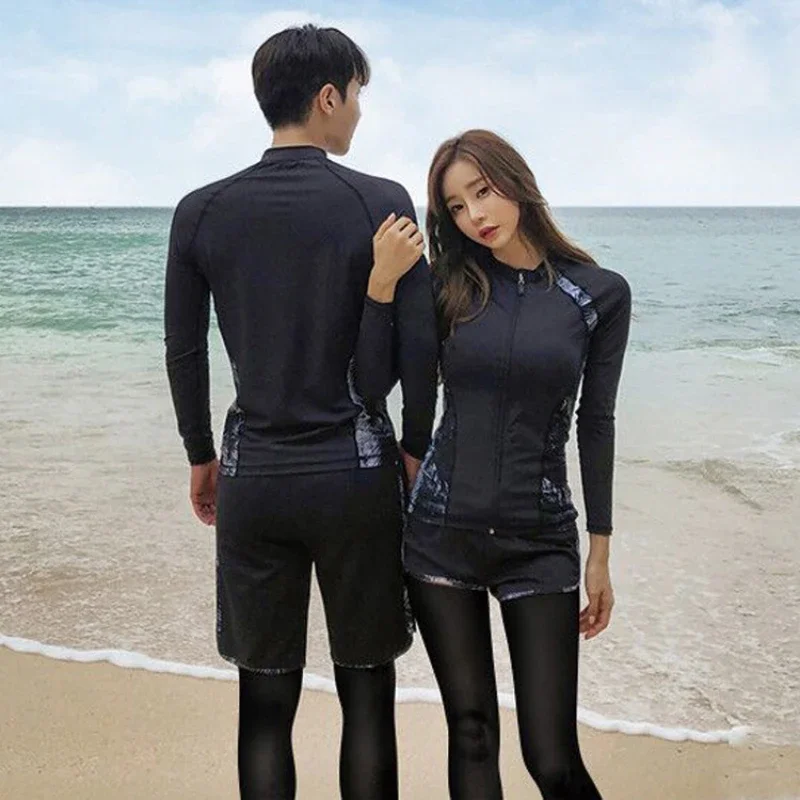Quick Dry Women's 5pcs Men 3pcs Set Long Sleeve UV Sun Protection Rash Guard Full Body Muslim Wetsuit Surf Diving Swimsuit