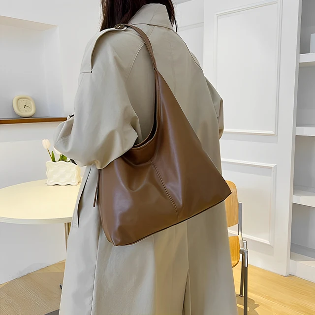 High Quality Large Capacity PU Tote Bags Simple Solid Hasp Classic Commute Style Shoulder Bags For Women 2025 Fashion Hot Sale 3