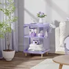 Night Stand,Cute End Table with Storage Drawer,Kids Nightstand for Bedroom Furniture,Bedside Table Small Purple 2